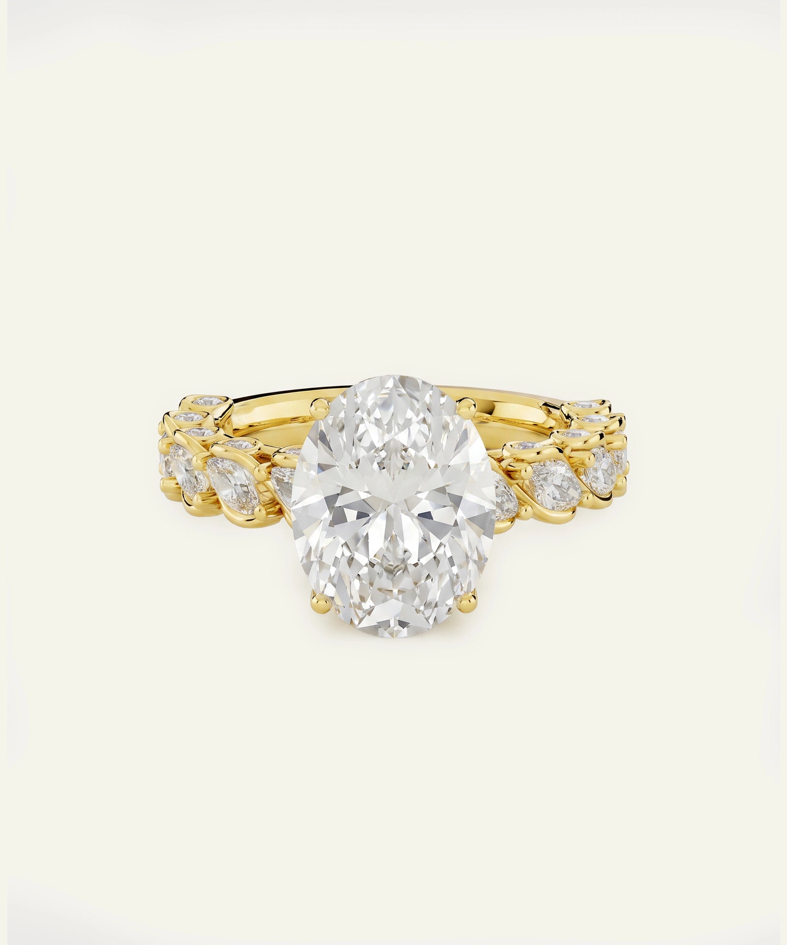 Ovani® Lab-grown Diamond Oval Engagement Ring