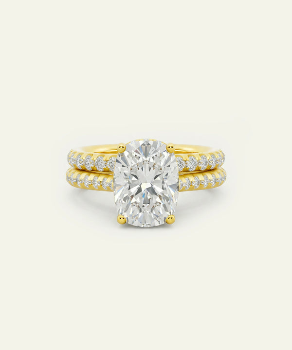 Ovani® Lab-grown Diamond Cushion Hidden Halo Bridal Set