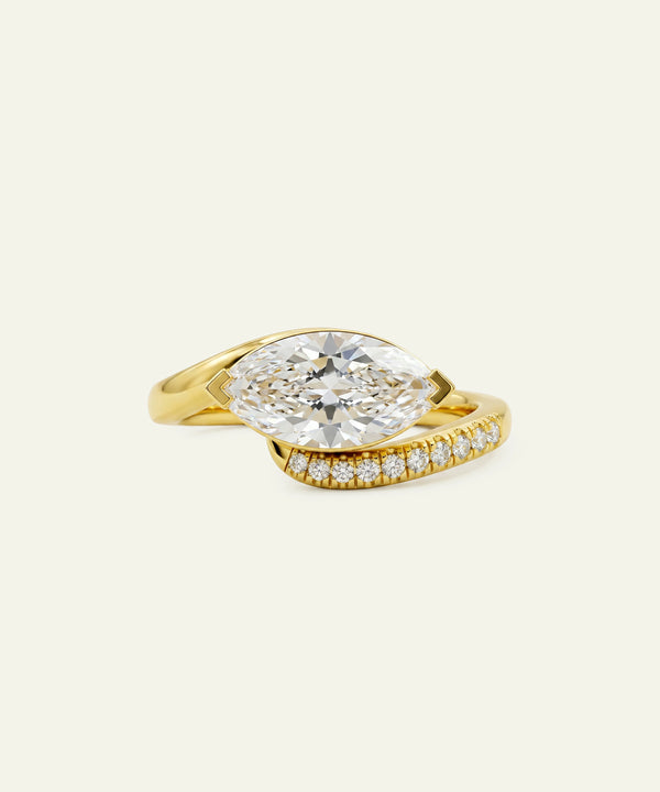 Ovani® Lab-grown Diamond Marquise Bridal Wave Ring -  2.22 Ct. T.W.