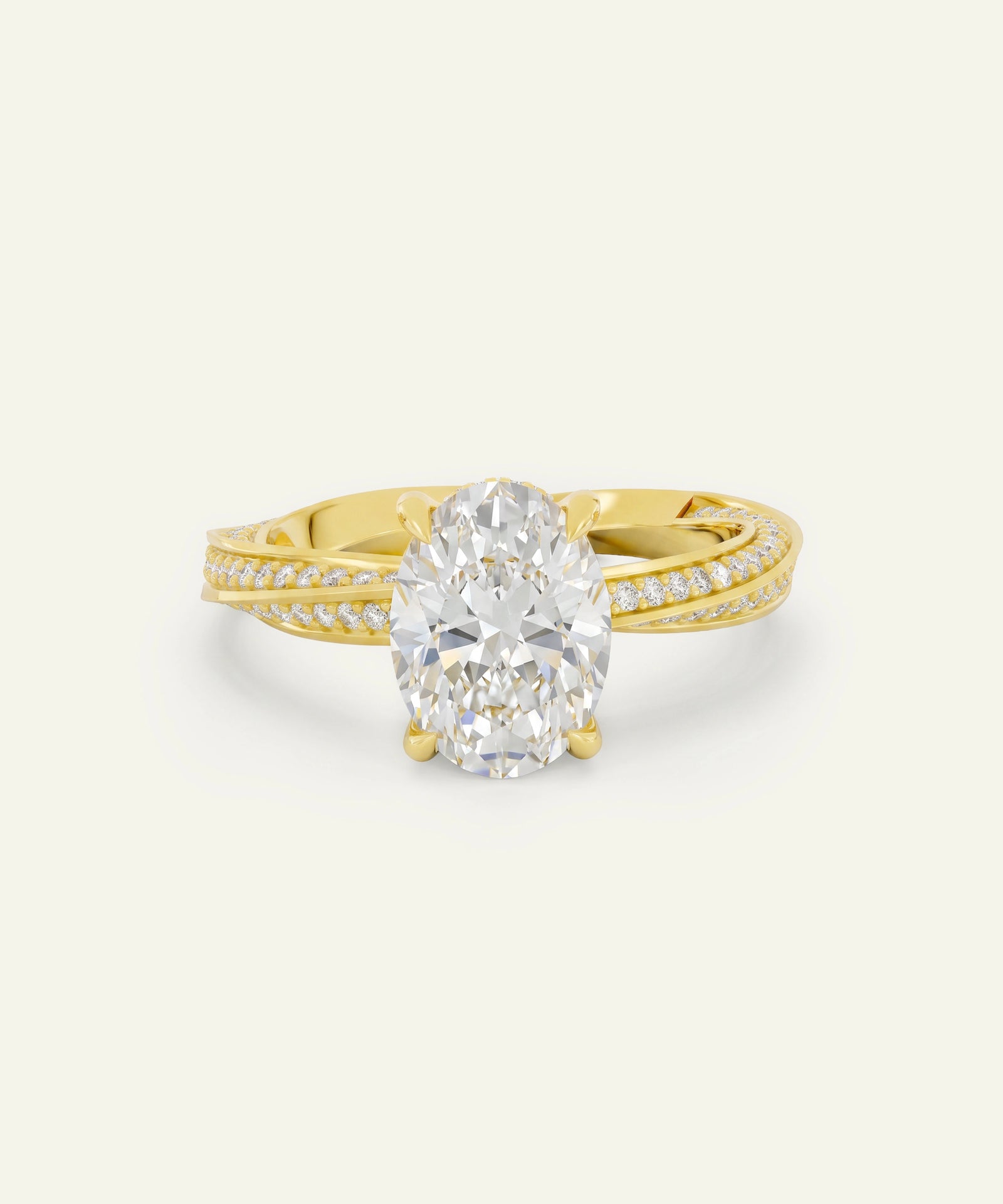 Ovani® Lab-grown Diamond Oval Engagement Ring