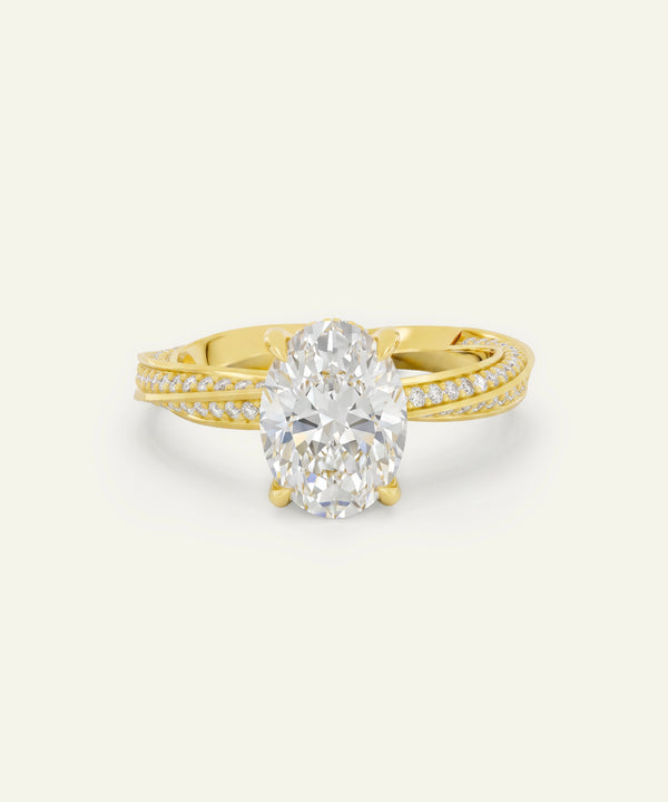 Ovani® Lab-grown Diamond Oval Engagement Ring