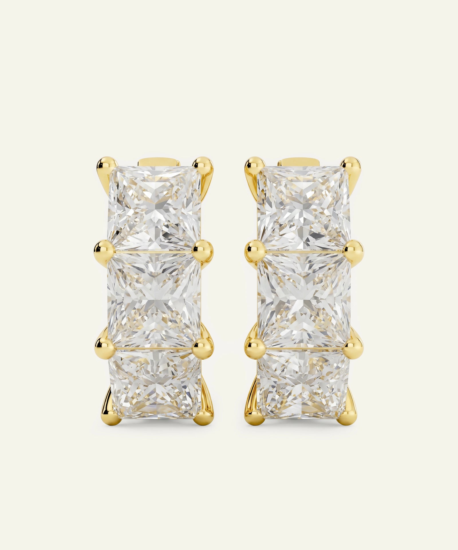 Novello Lab-grown Diamond Princess Hoops - 6.45 Ct. T.W.