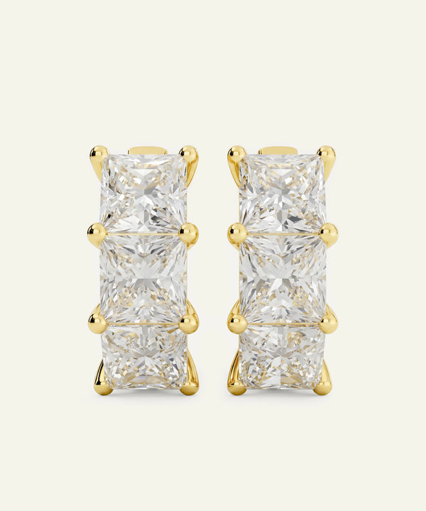 Novello Lab-grown Diamond Princess Hoops - 6.45 Ct. T.W.