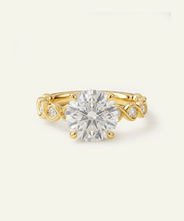 Ovani® Round Lab-grown Diamond Twist Shank Engagement Rings