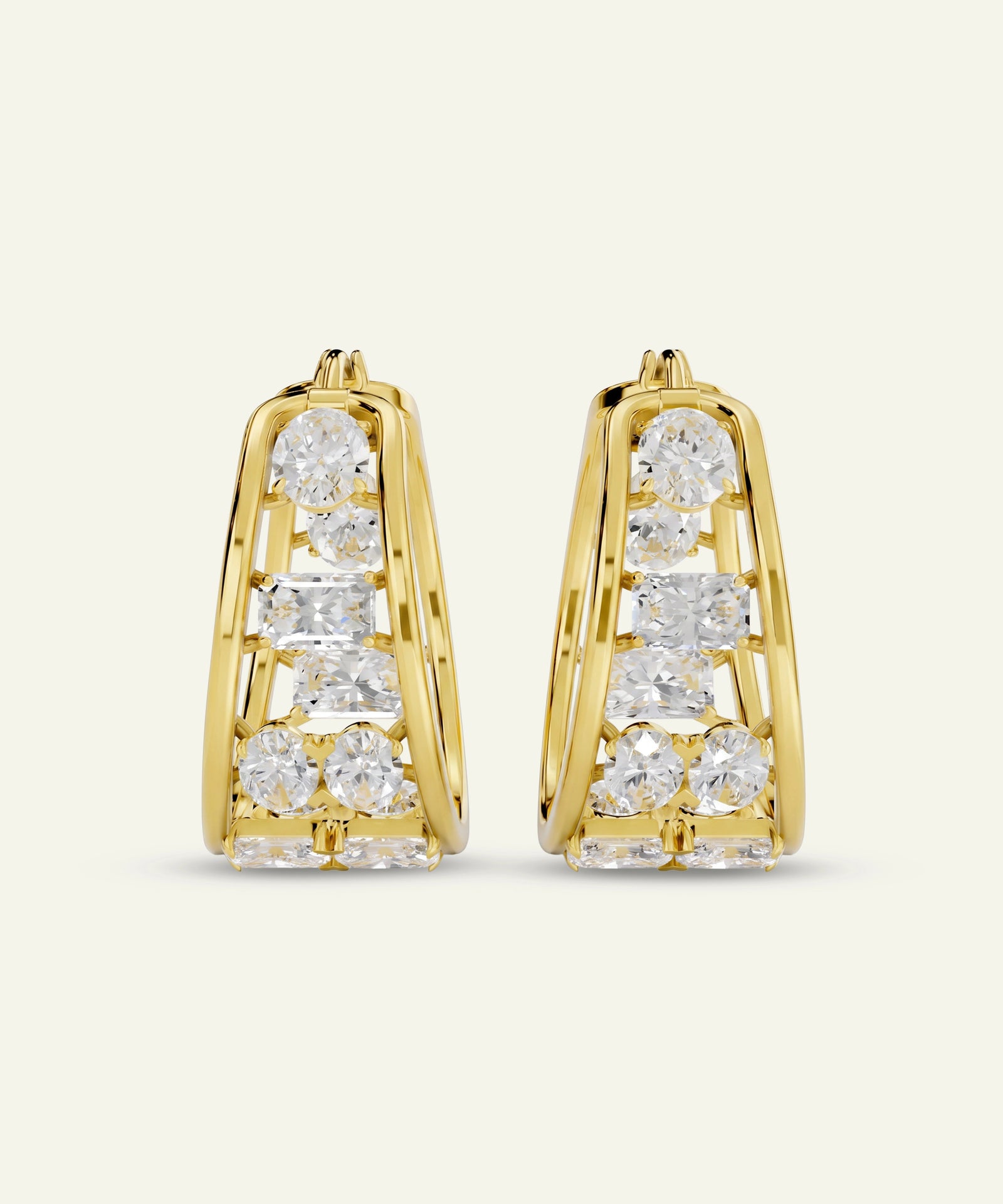 Ovani® Lab-grown Diamond Huggie Hoops