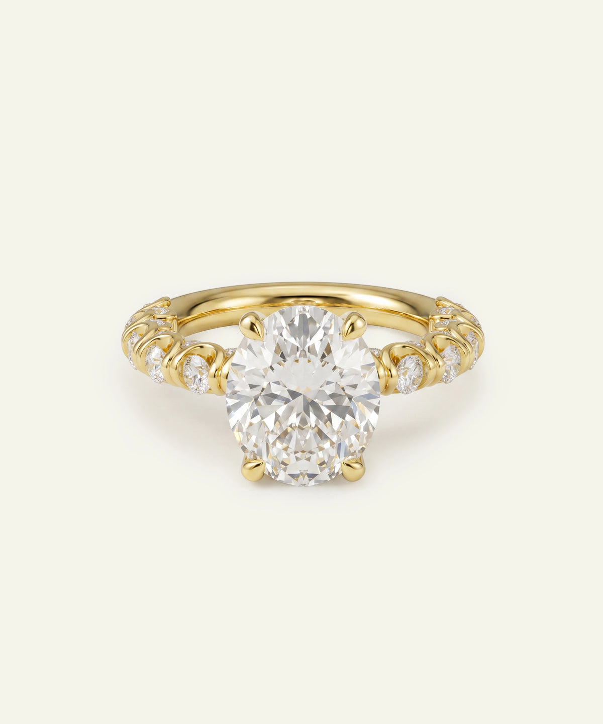 Ovani® oval lab-grown diamond engagement ring