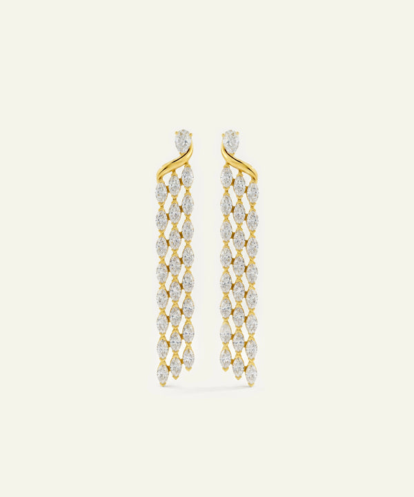 Ovani® Lab-grown Diamond Pear & Marquise Dangling Earrings