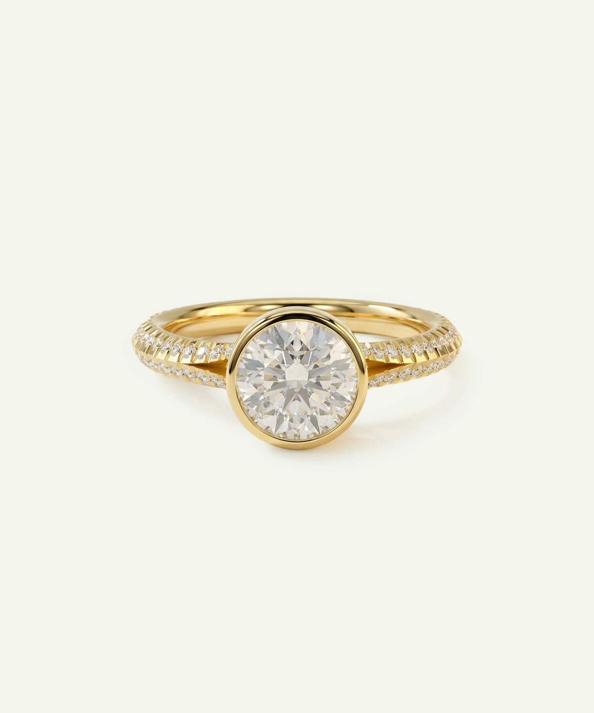 Ovani® round lab-grown diamond engagement ring