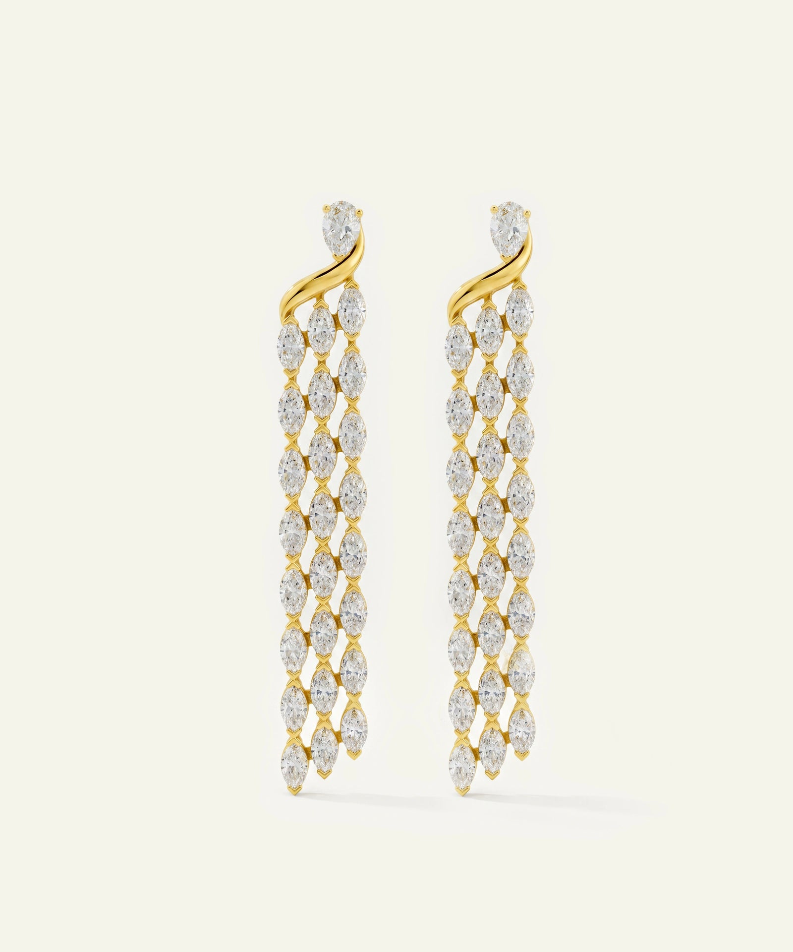 Ovani® Lab-grown Diamond Pear & Marquise Dangling Earrings