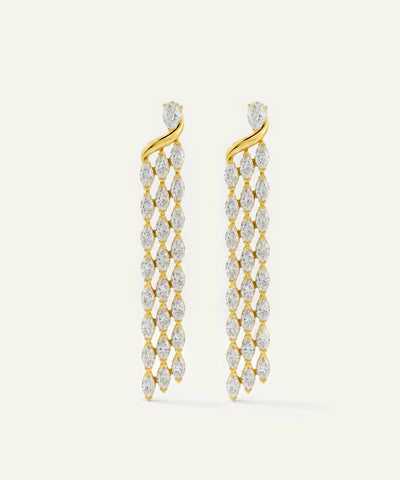 Ovani® Lab-grown Diamond Pear & Marquise Dangling Earrings