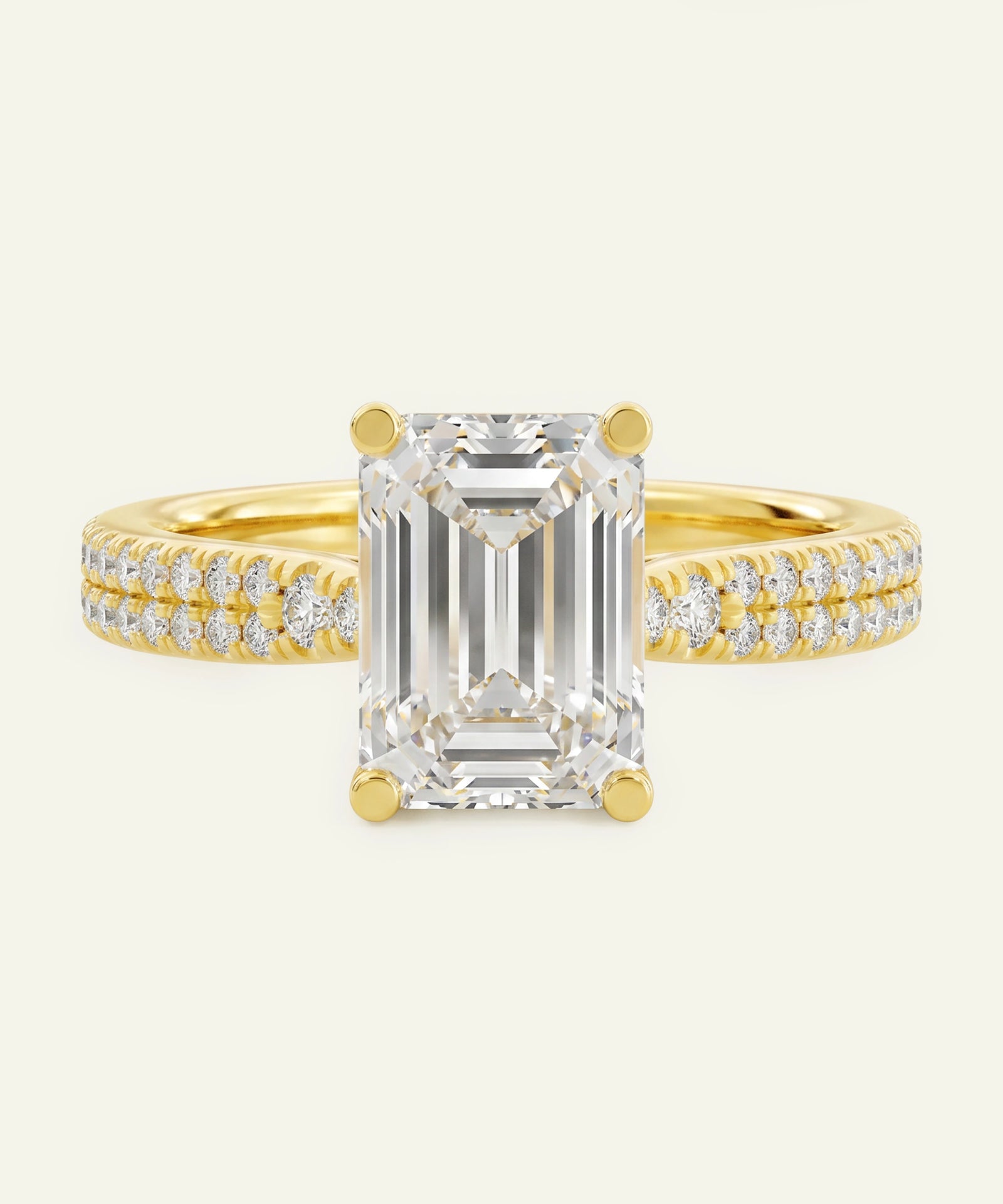 Novello Lab-grown Diamond Emerald Bridal Ring - 2.30 Ct. T.W.
