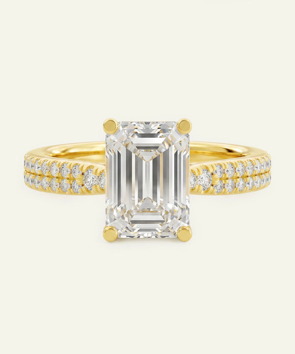 Novello Lab-grown Diamond Emerald Bridal Ring - 2.30 Ct. T.W.