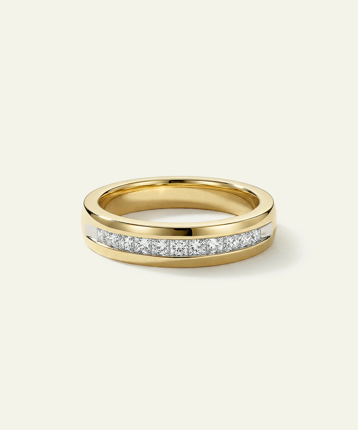 Ovani® round channel-set natural diamond men's wedding band