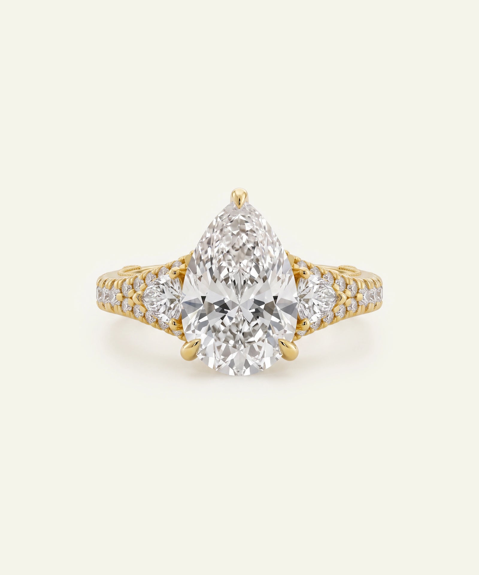 Ovani® Lab-grown Diamond Pear Engagement Ring