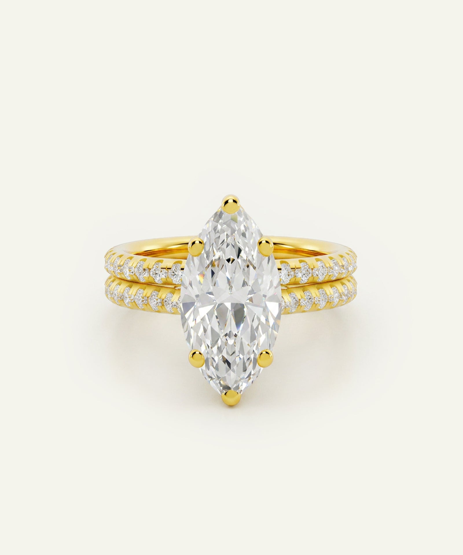 Ovani® Lab-grown Diamond Marquise Hidden Halo Bridal Set