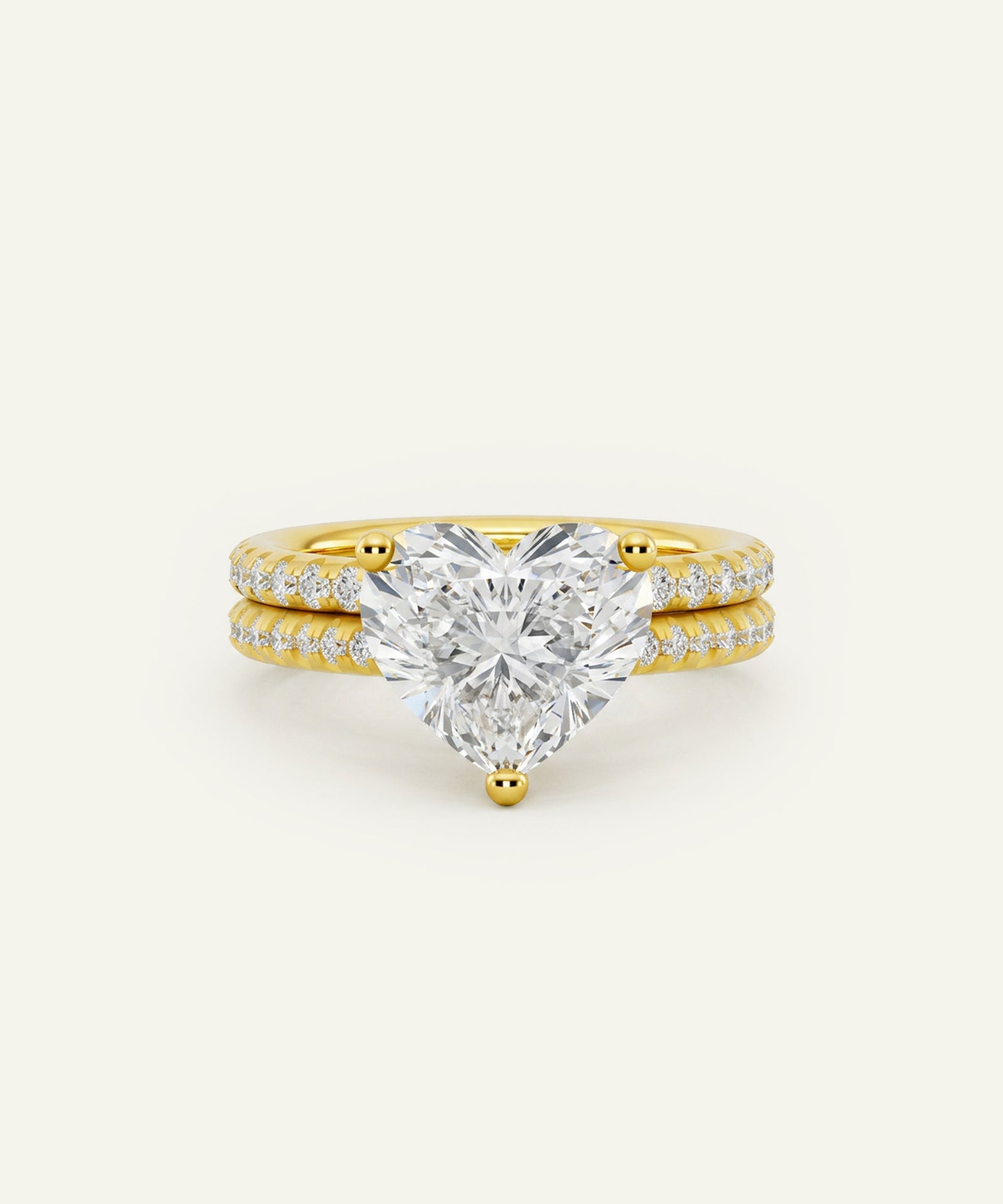 Ovani® Lab-grown Diamond Heart Hidden Halo Bridal Set