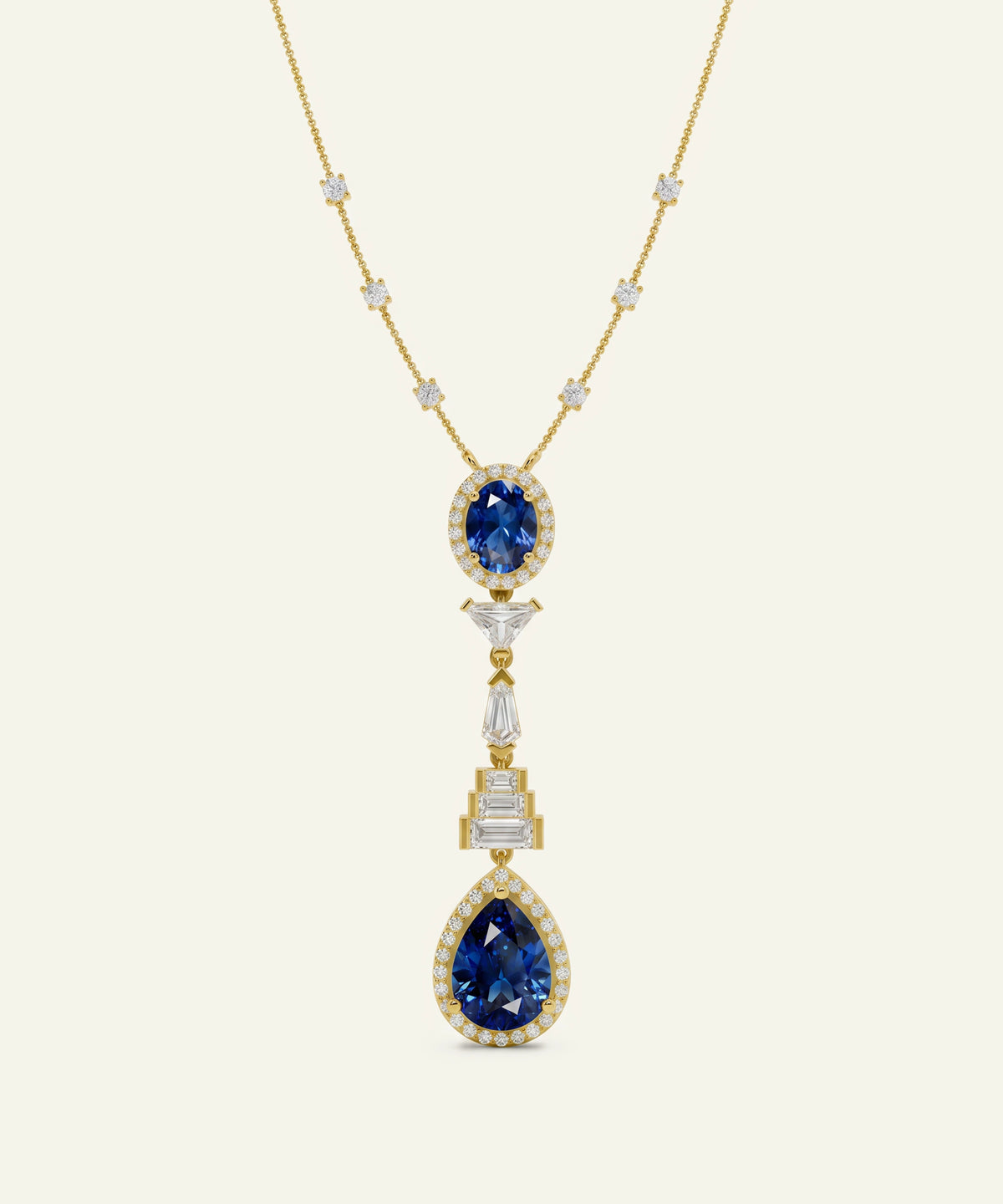 Ovani® Lab-grown Diamond & Lab-created Sapphire Necklace