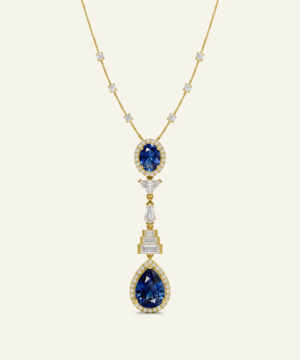 Ovani® Lab-grown Diamond & Lab-created Sapphire Necklace