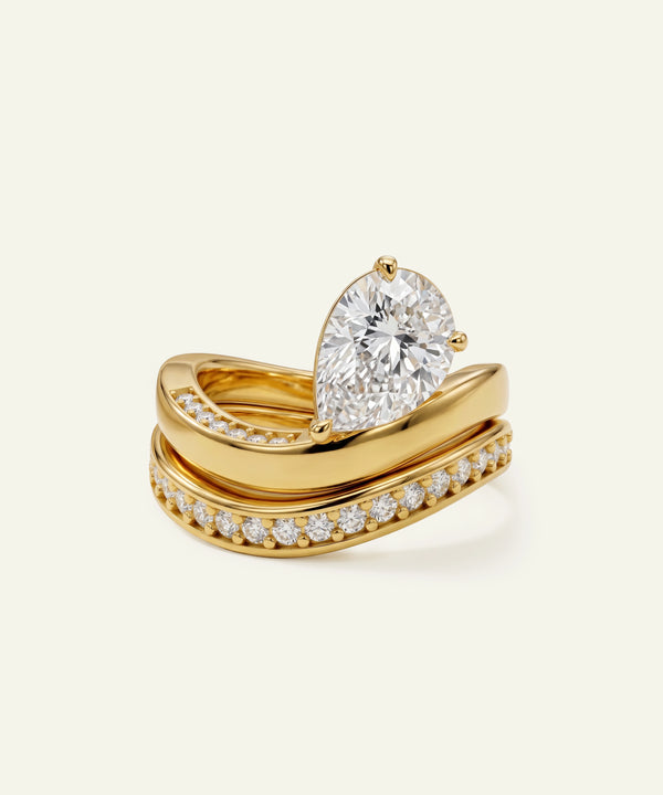 Ovani® Lab-grown Diamond Pear Wave Bridal Set - 4.00 Ct. T.W.