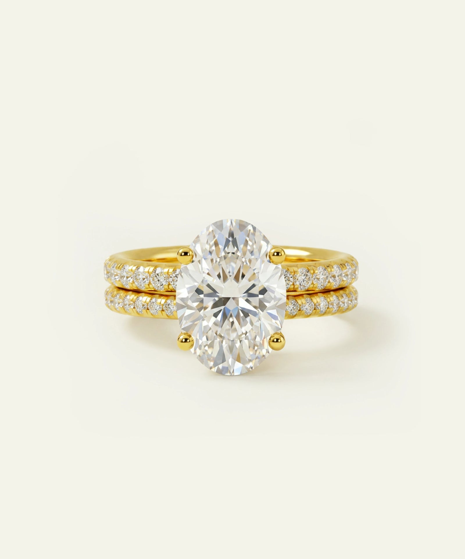 Ovani® Lab-grown Diamond Oval Hidden Halo Bridal Set