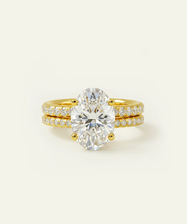 Ovani® Lab-grown Diamond Oval Hidden Halo Bridal Set