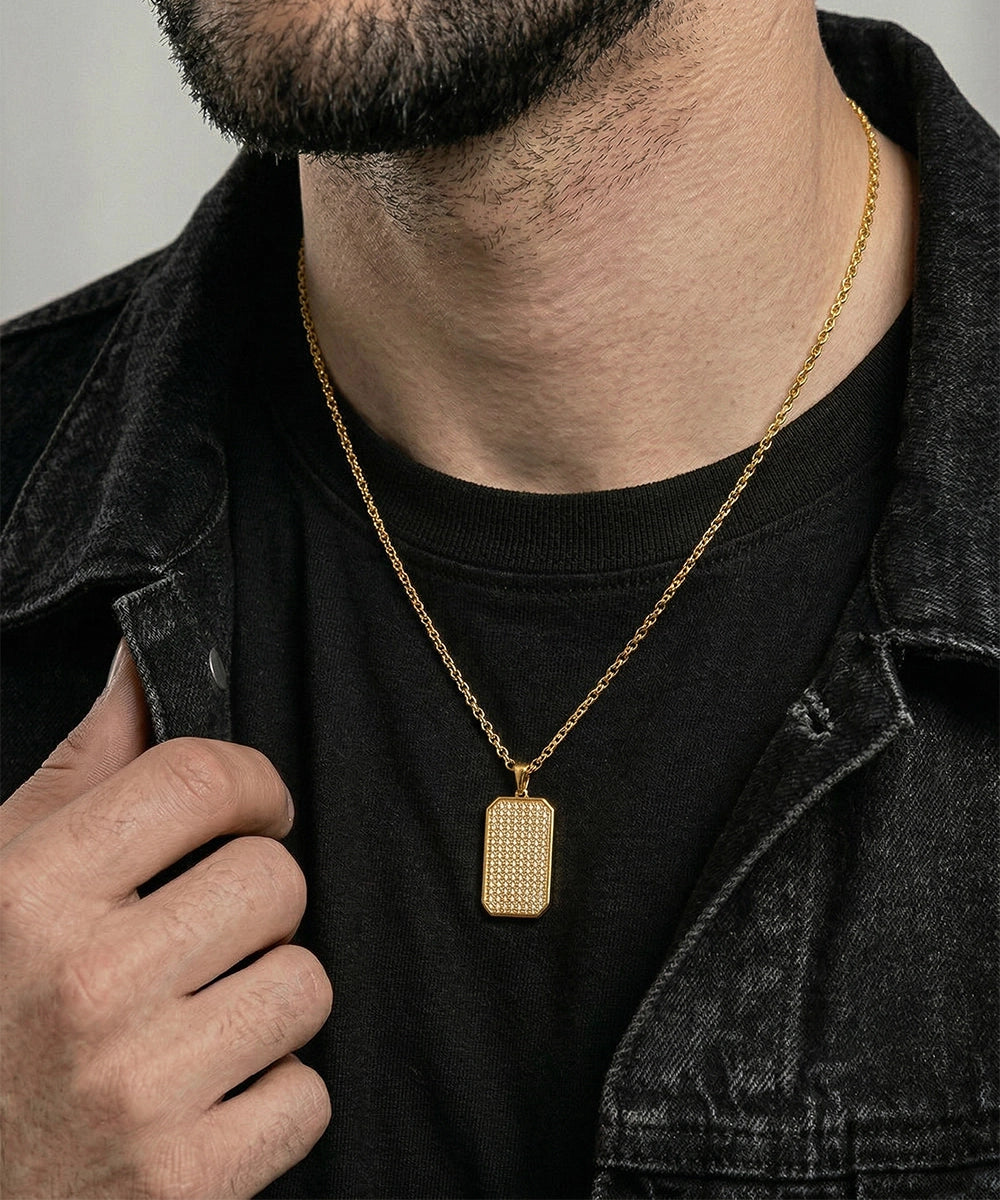 Link N Lock® Lab-grown Diamond Dog Tag Pendant