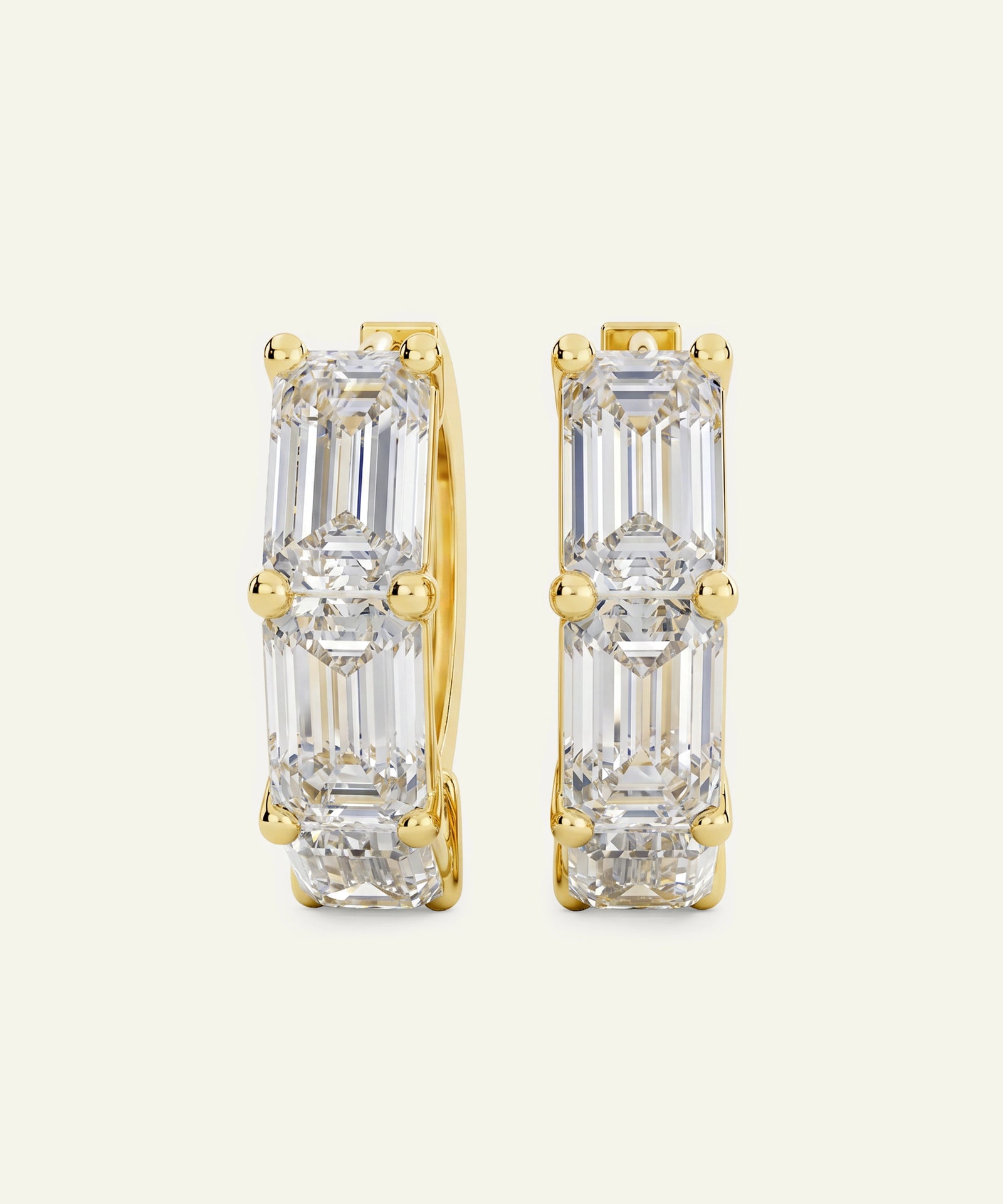 Novello Lab-grown Diamond Emerald Hoops - 6.06 Ct. T.W.
