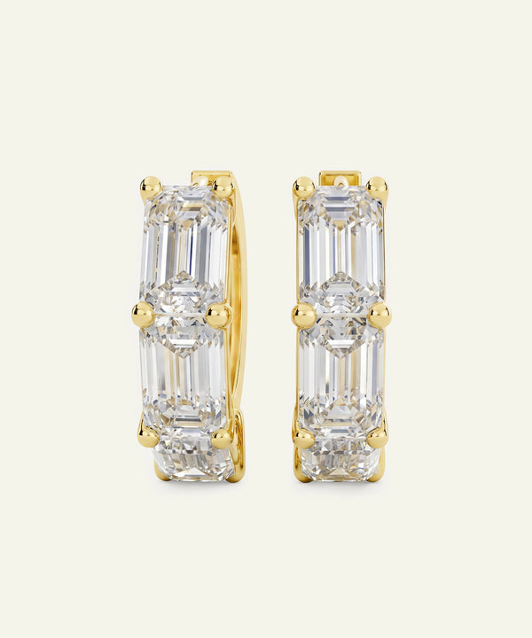 Novello Lab-grown Diamond Emerald Hoops - 6.06 Ct. T.W.