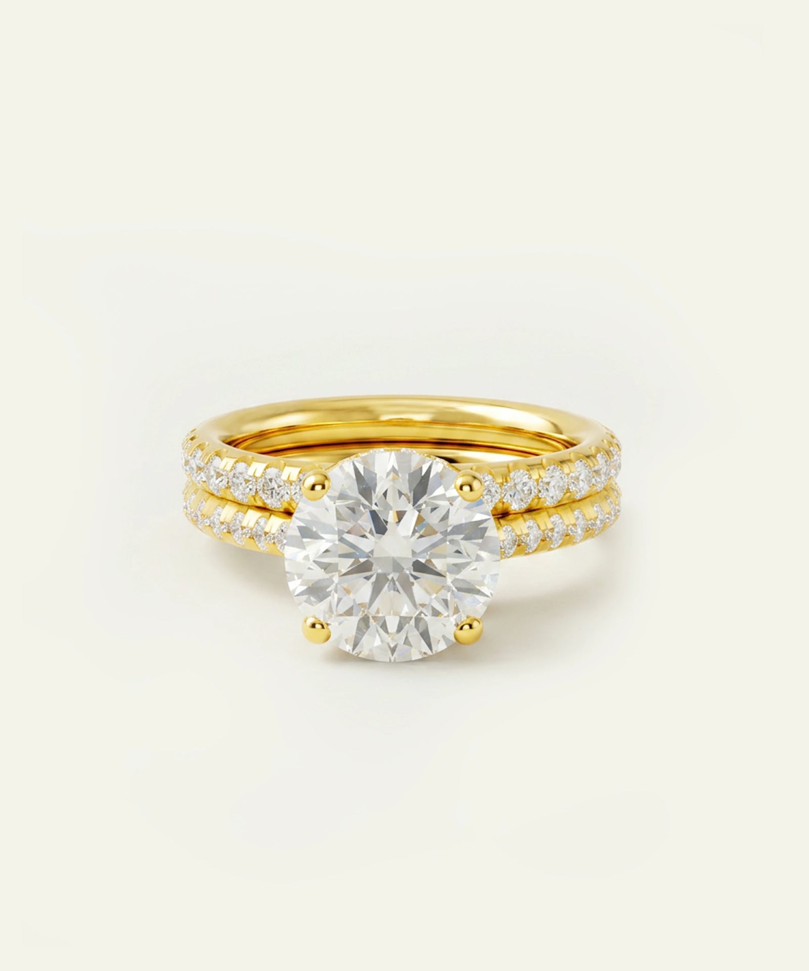 Ovani® Lab-grown Diamond Round Hidden Halo Bridal Set