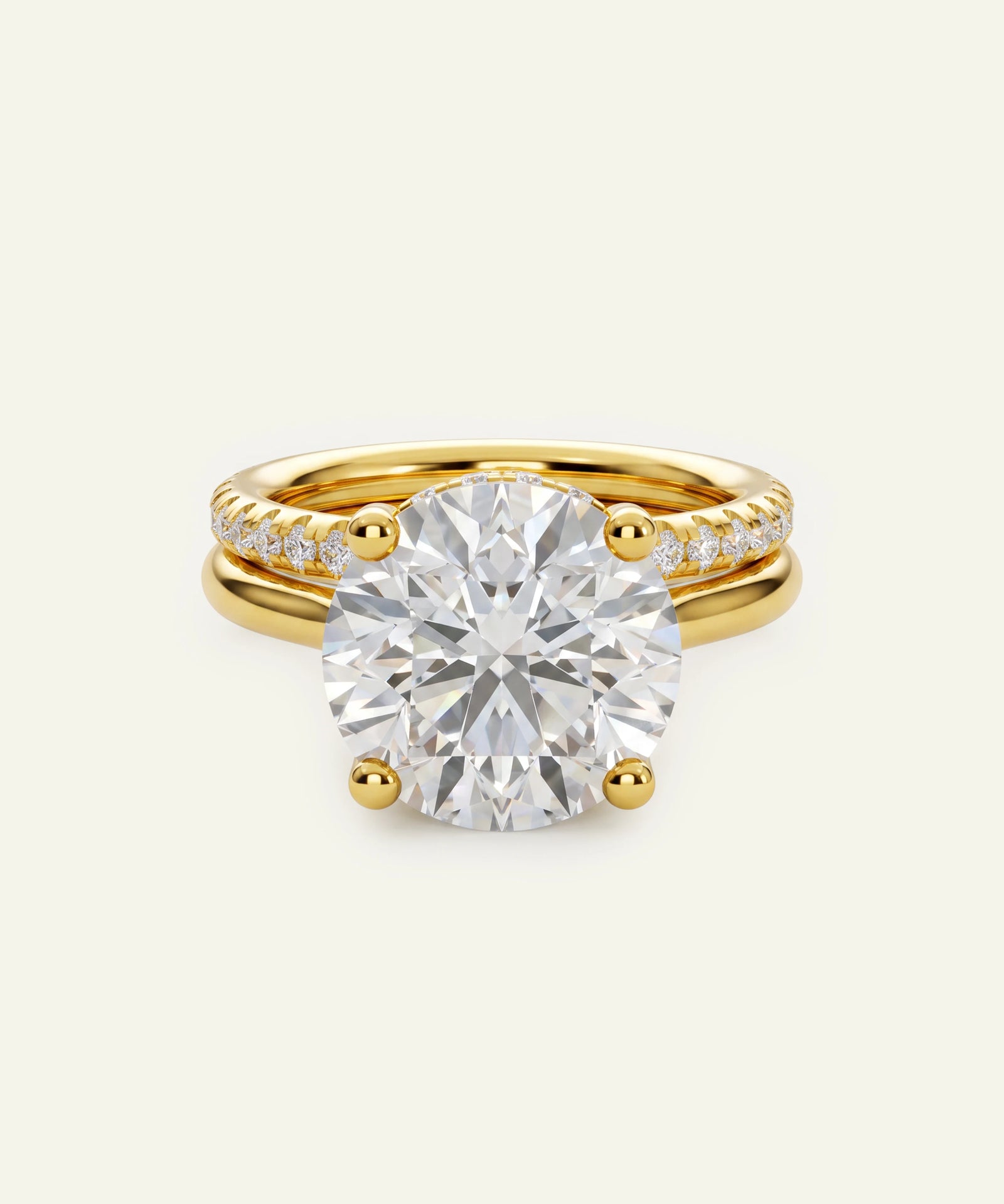 Ovani® Lab-grown Diamond Round Hidden Halo Bridal Set