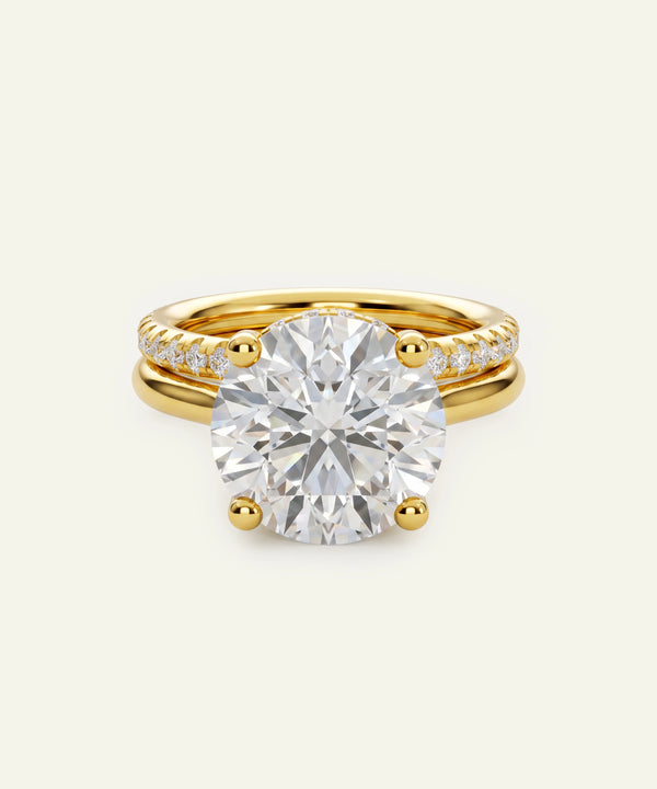 Ovani® Lab-grown Diamond Round Hidden Halo Bridal Set