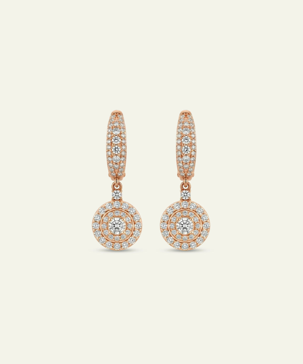 Ovani® Natural Diamond Double Halo Drop Huggies Earrings - 1.6 Ct. T.W.