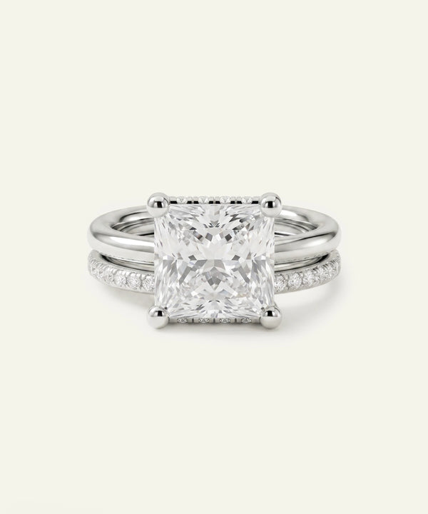 Ovani® Lab-grown Diamond Princess Hidden Halo Bridal Set