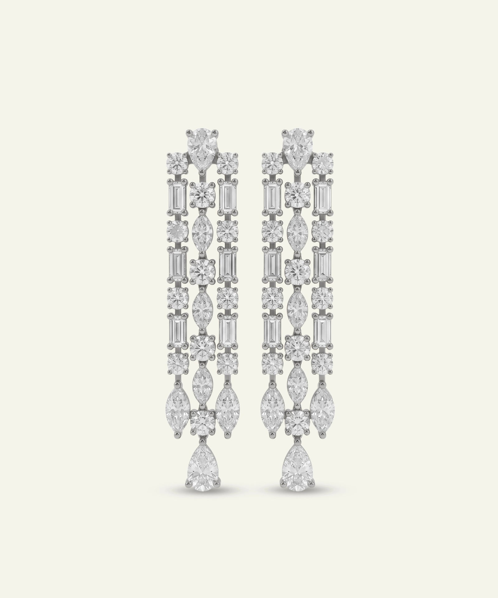 Ovani® Lab-grown Diamond Multi-Shape Dangling Earrings
