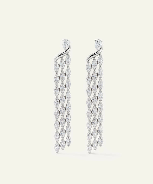 Ovani® Lab-grown Diamond Pear & Marquise Dangling Earrings