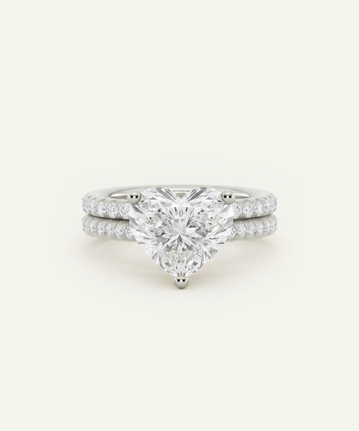 Ovani® Lab-grown Diamond Heart Hidden Halo Bridal Set
