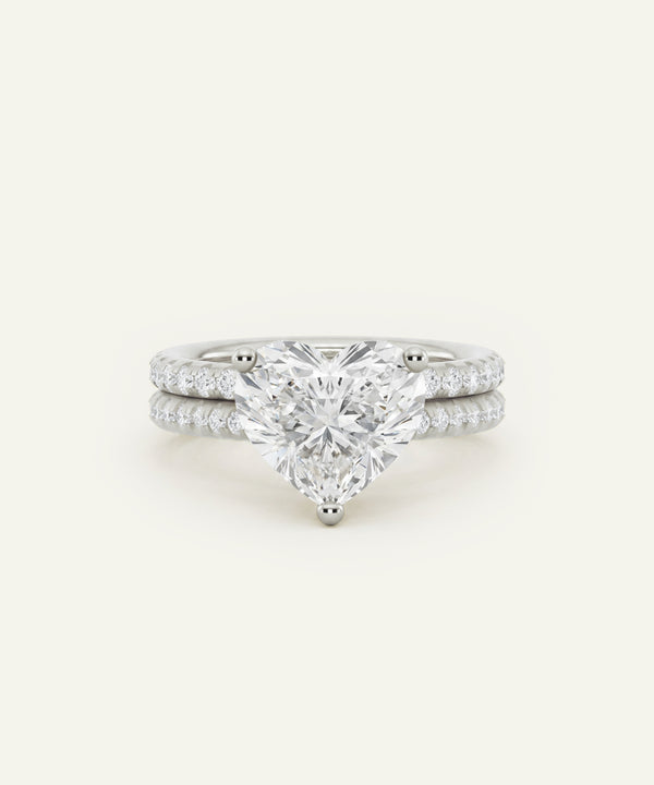 Ovani® Lab-grown Diamond Heart Hidden Halo Bridal Set