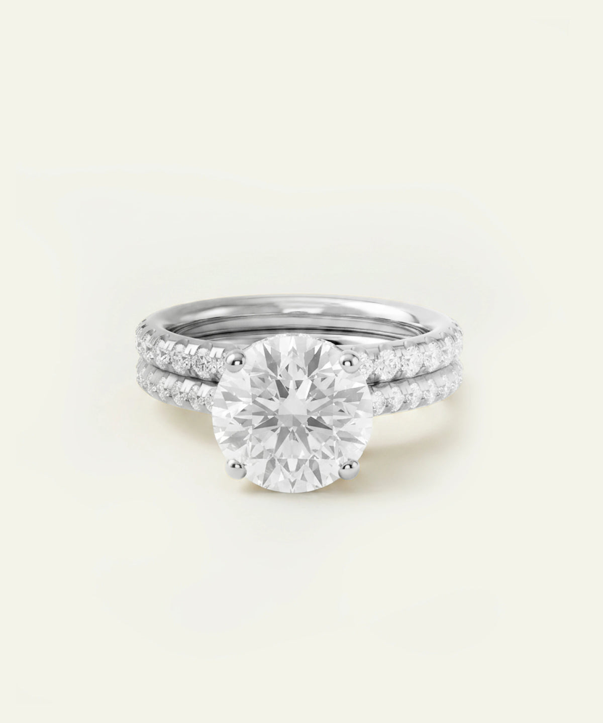 Ovani® Lab-grown Diamond Round Hidden Halo Bridal Set