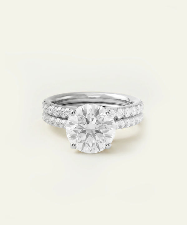 Ovani® Lab-grown Diamond Round Hidden Halo Bridal Set