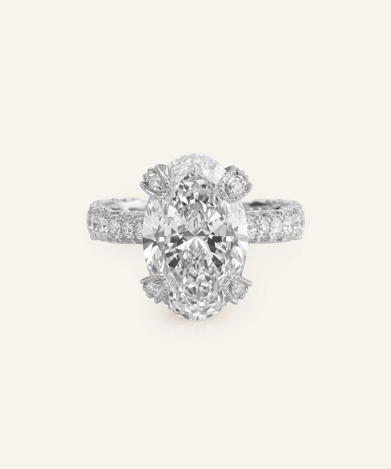 Ovani® Lab-grown Diamond Oval Engagement Ring