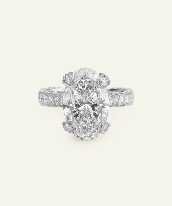 Ovani® Lab-grown Diamond Oval Engagement Ring