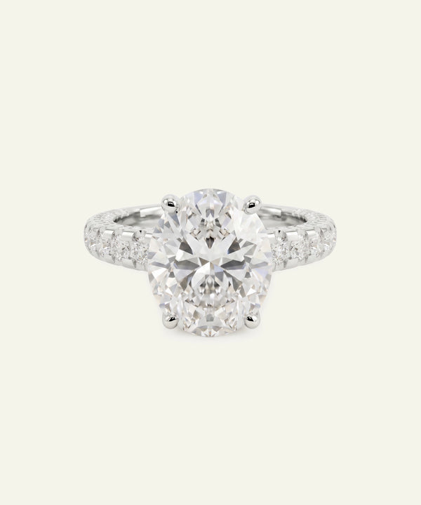 Ovani® Lab-grown Diamond Oval Engagement Ring