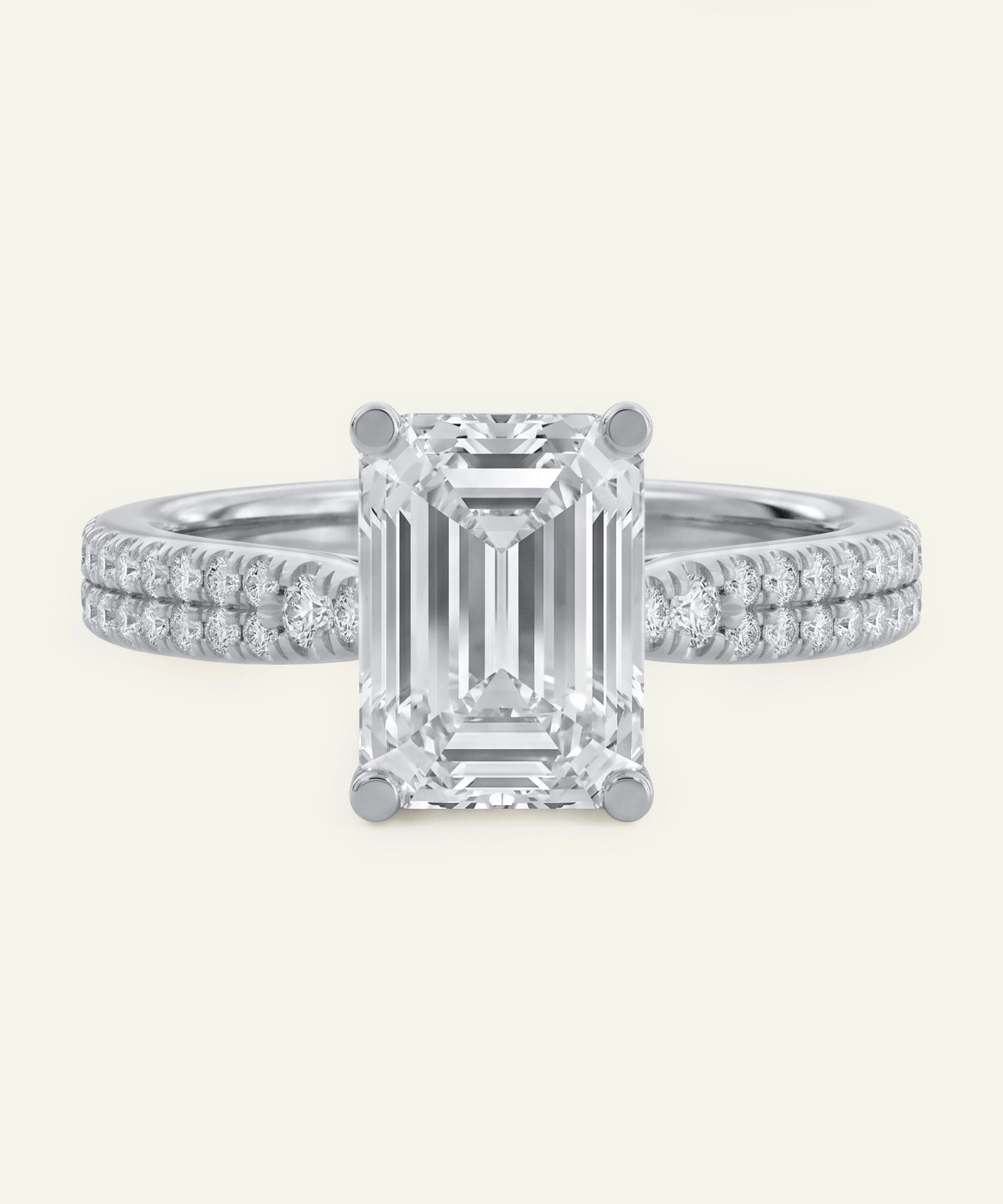 Novello Lab-grown Diamond Emerald Bridal Ring - 2.30 Ct. T.W.