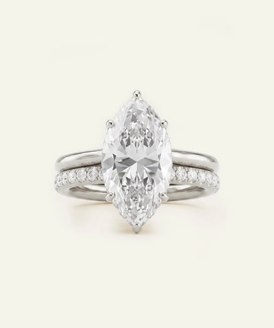 Ovani® Lab-grown Diamond Marquise Hidden Halo Bridal Set