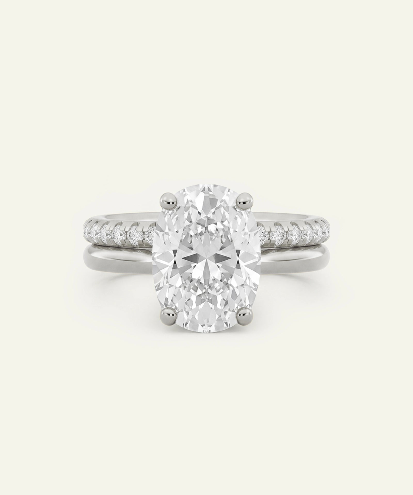 Ovani® Lab-grown Diamond Cushion Hidden Halo Bridal Set