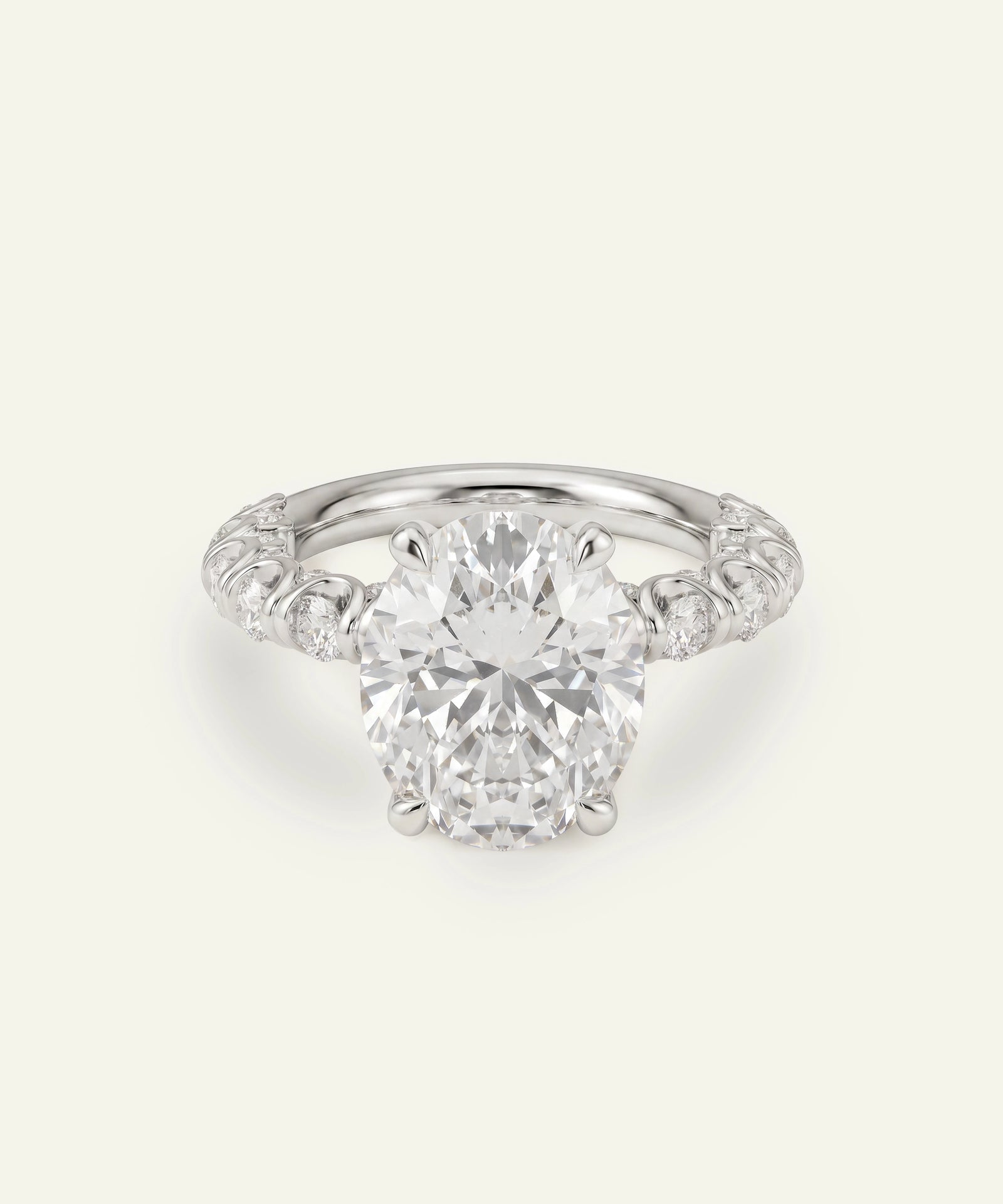 Ovani® Lab-grown Diamond Oval Engagement Ring
