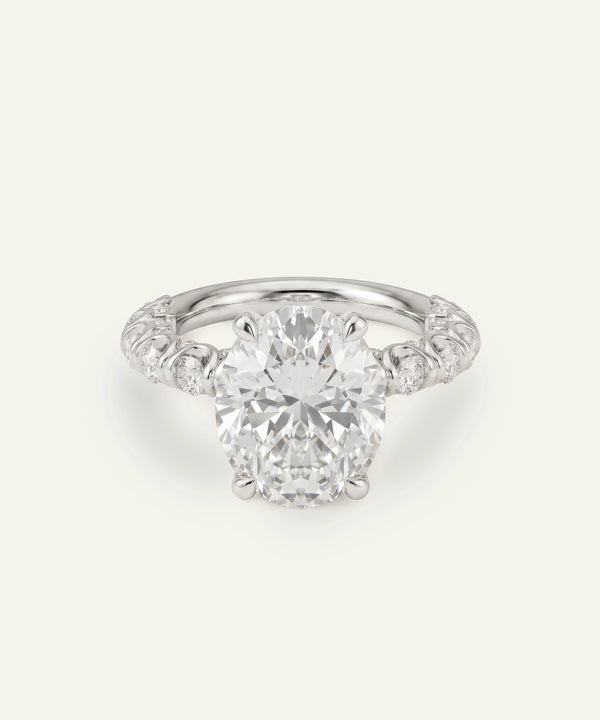 Ovani® Lab-grown Diamond Oval Engagement Ring