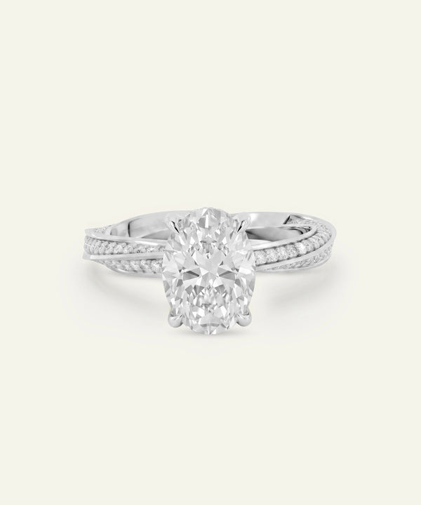 Ovani® Lab-grown Diamond Oval Engagement Ring