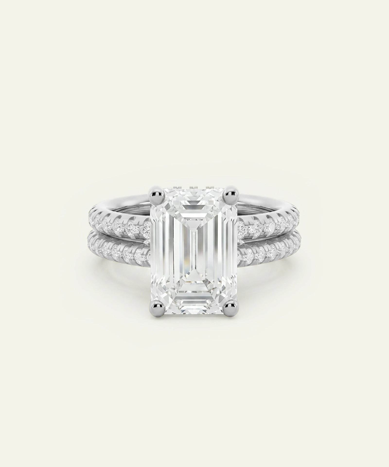 Ovani® Lab-grown Diamond Radiant Hidden Halo Bridal Set - Ct. T.W.