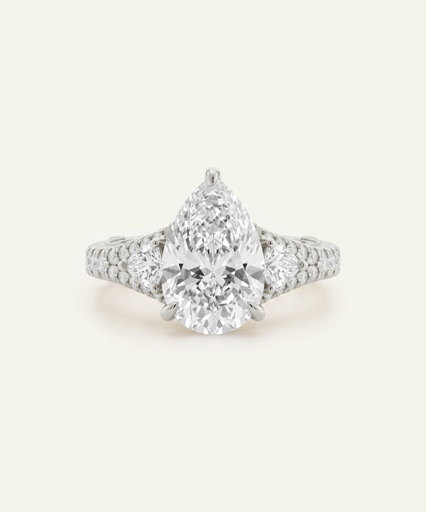 Ovani® Lab-grown Diamond Pear Engagement Ring